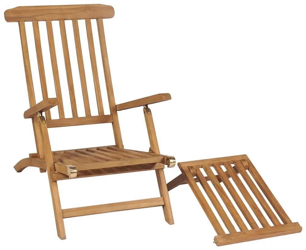 Cadeiras de jardim c/ apoios de pés 2 pcs teca maciça
