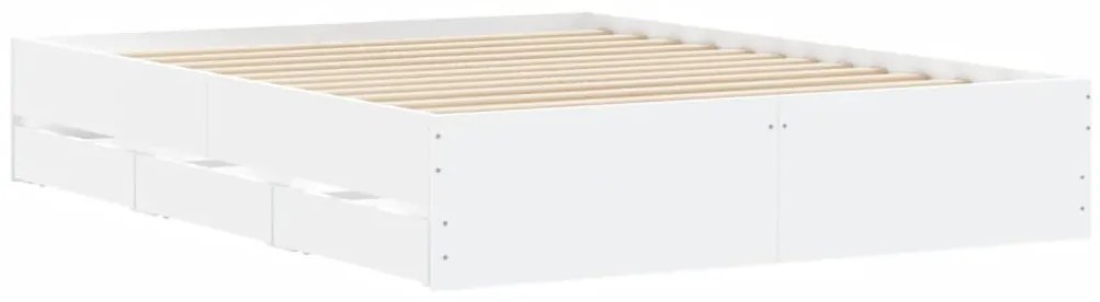 Estrutura de cama c/ gavetas 140x190cm derivados madeira branco