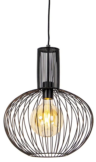 Conjunto de 5 candeeiros de suspensão design preto e dourado - Wires Design