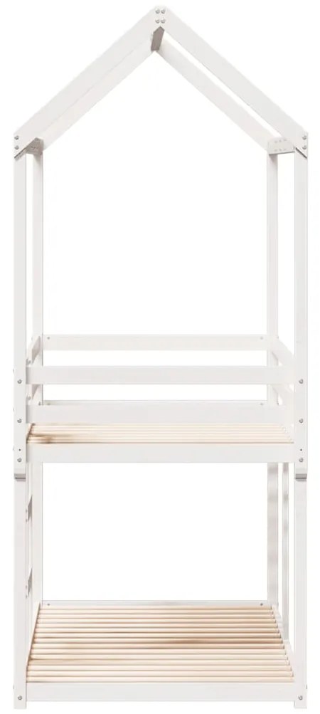 Beliche com telhado 75x190 cm madeira de pinho maciça branco