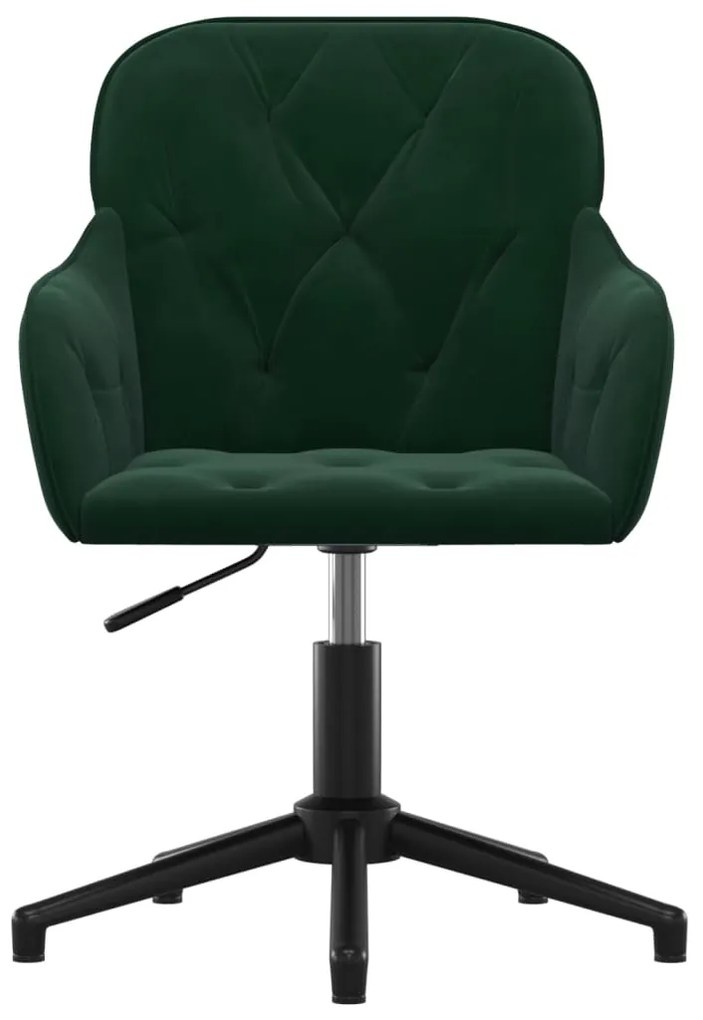 Cadeira de escritório giratória veludo verde-escuro