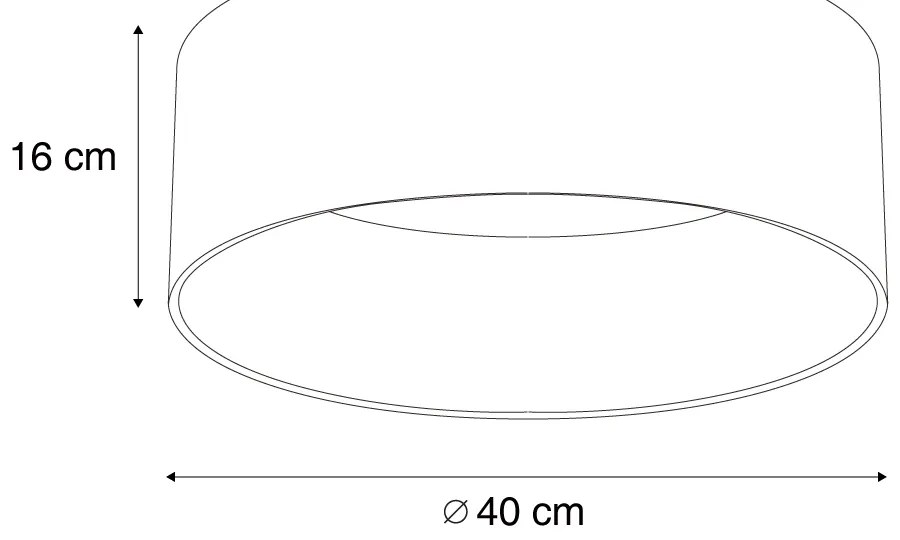 Plafon moderno preto transparente 40cm incl. LED regulável em 3 níveis - Sue