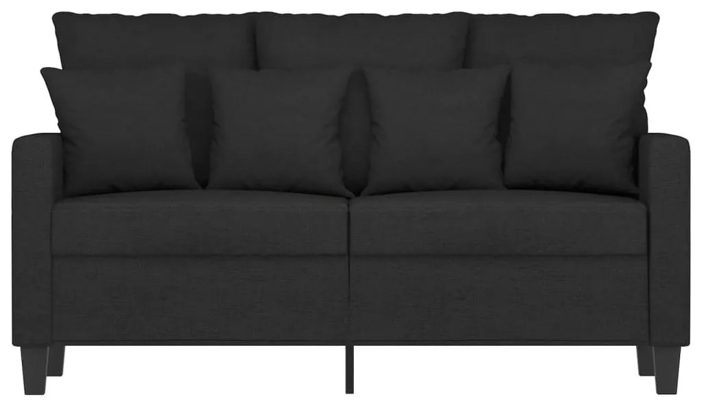 Sofá de 2 lugares tecido 120 cm preto