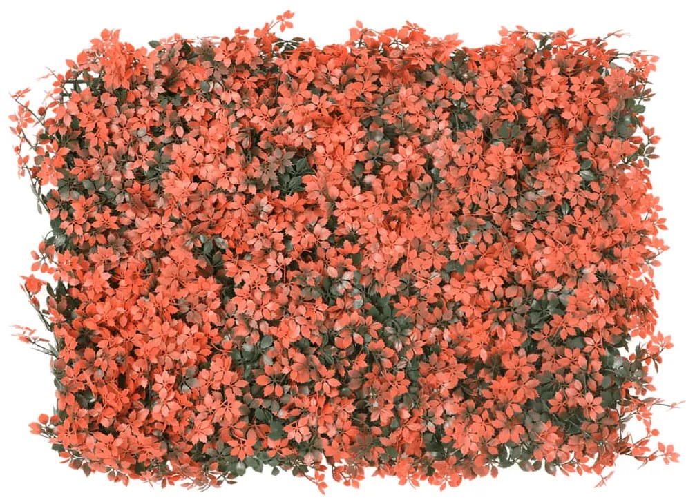 Vedação folhas ácer artificiais 24 pcs 40x60 cm vermelho-claro