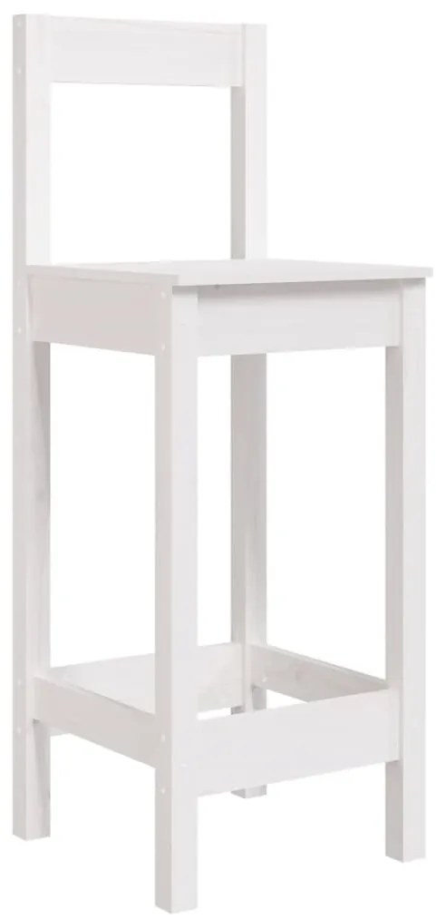 5 pcs conjunto de bar para jardim pinho maciço branco