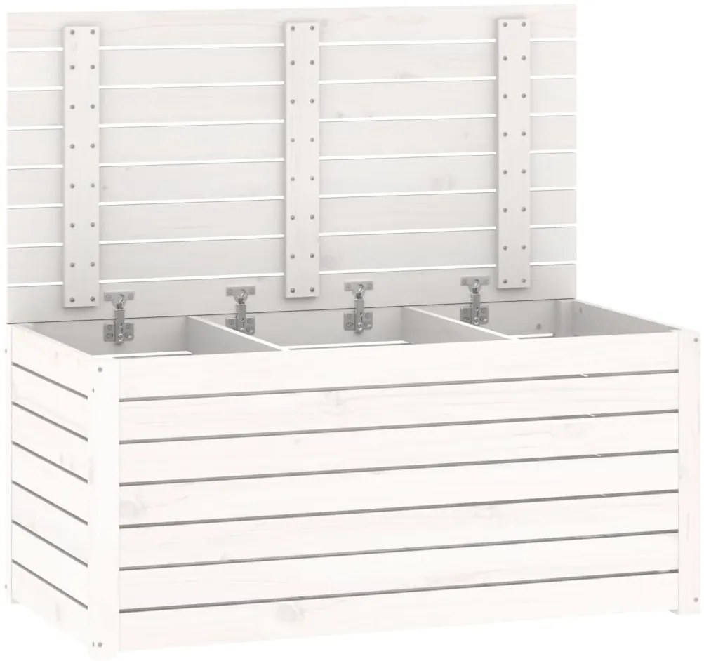 Caixa de jardim 101x50,5x46,5 cm madeira de pinho maciça branco