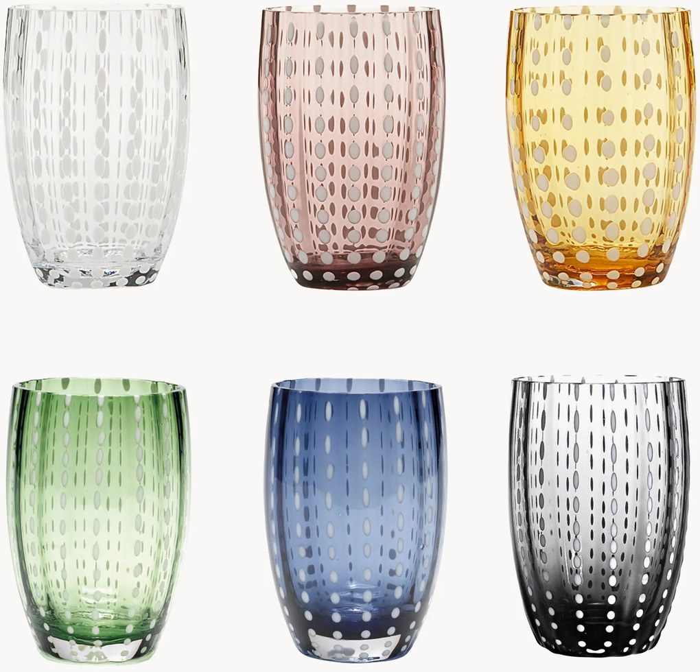 Copos em vidro de'sódio-cálcico artesanais Perle, conjunto de 6