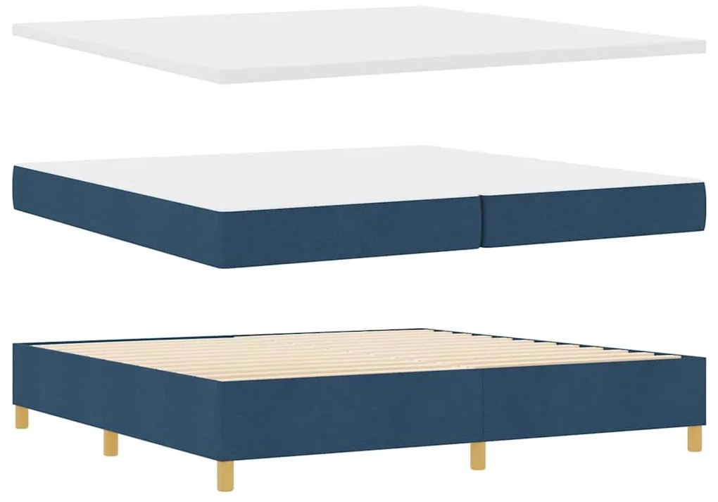 Cama Box com Colchão Azul 200x200 cm