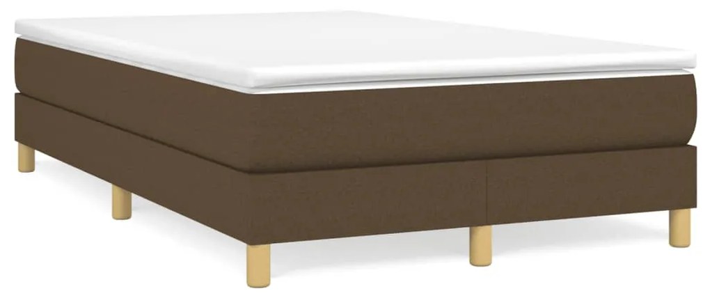 Cama boxspring com colchão 120x190 cm tecido castanho-escuro