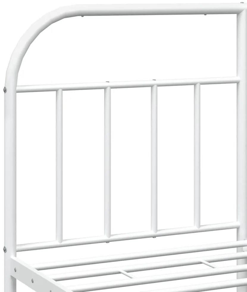 Estrutura de cama com cabeceira e pés 180x200 cm metal branco