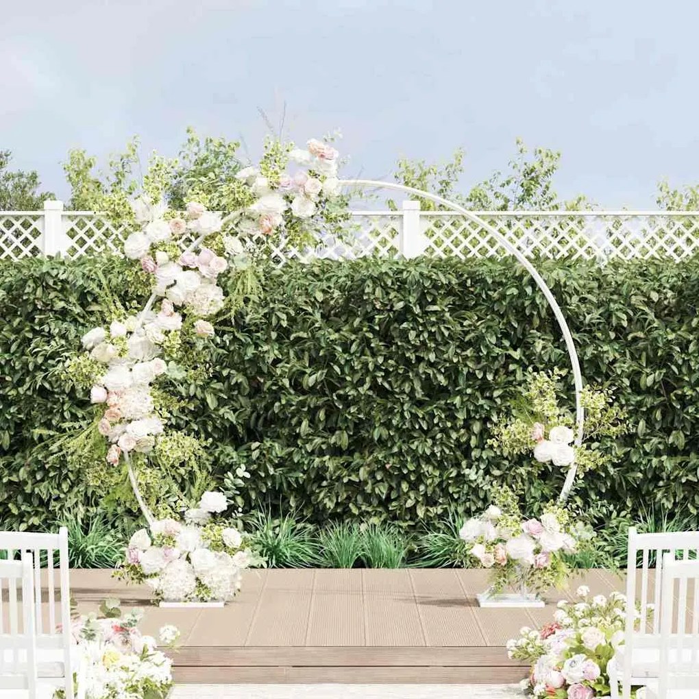 vidaXL Arco de Casamento Branco 220 x 45 x 200 cm Aço