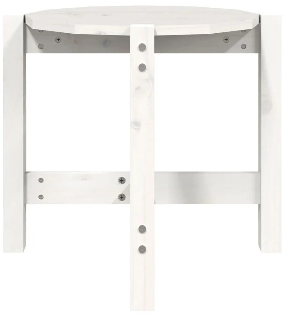 Mesa de centro Ø 52,5x45 cm madeira de pinho maciça branco