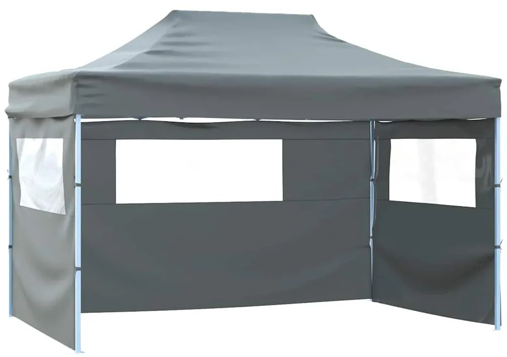 Tenda dobrável profissional festas 4 paredes 3x4m aço antracite