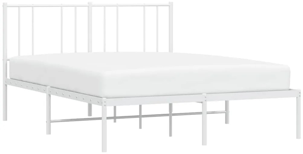 Estrutura de cama com cabeceira 135x190 cm metal branco