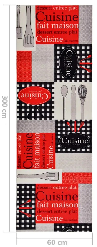 Tapete de cozinha lavável com design Cuisine 60x300 cm