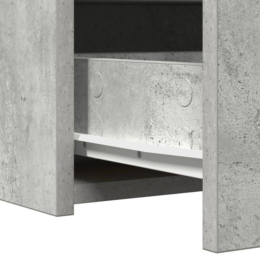 Mesa de Maquiagem Suspensa com Luzes LED Cinza Concreto