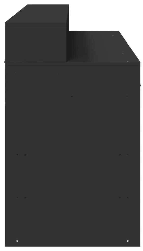 Secretária c/ luzes LED 140x55x91 cm derivados de madeira preto