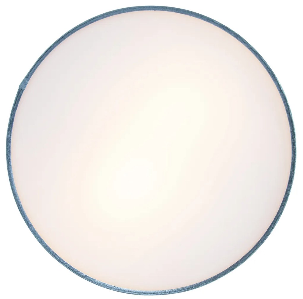 Candeeiro de teto moderno azul 40 cm com interior dourado - Drum Moderno
