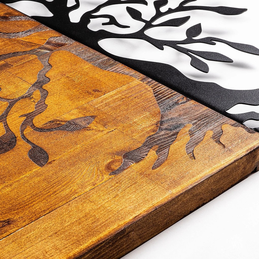 Acessório Decorativo de Parede Agac – Nogueira e Preto – 58 x 58 cm