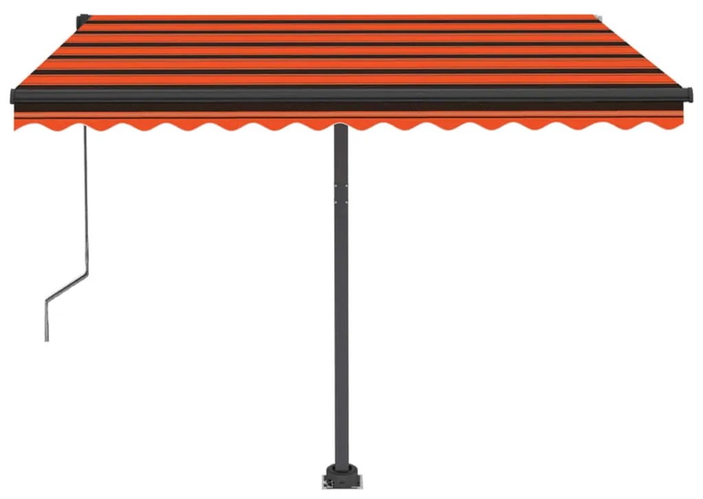 Toldo autom. LED e sensor de vento 350x250 cm laranja/castanho