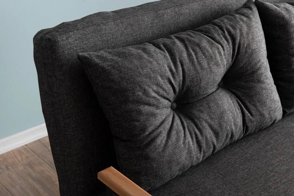 Sofá-Cama 2 Lugares Sando – Cinzento Escuro – 175 cm x 133 cm