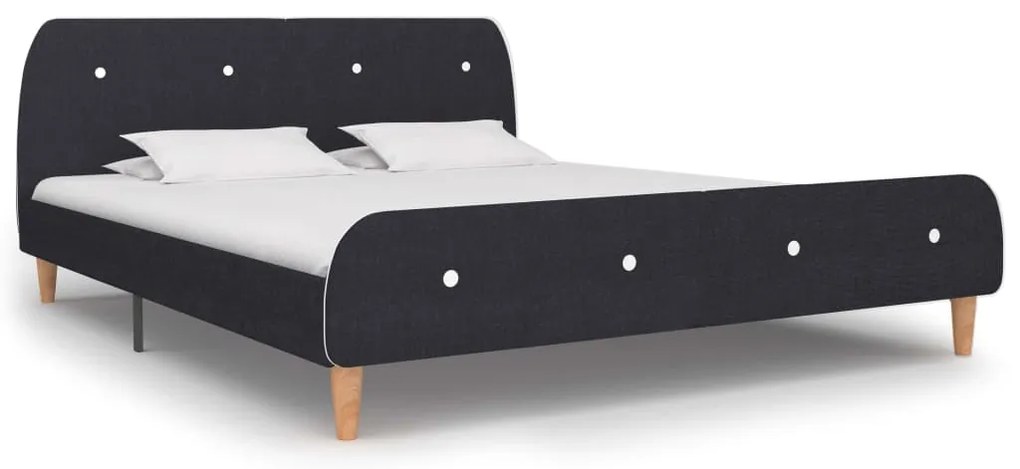 vidaXL Estrutura de cama sem colchão de tecido cinza escuro 150x200 cm
