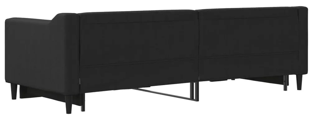 Sofá-cama com gavetão 80x200 cm tecido preto