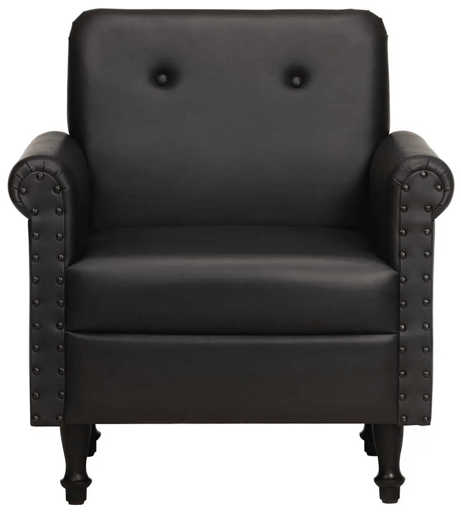 Poltrona couro genuíno preto