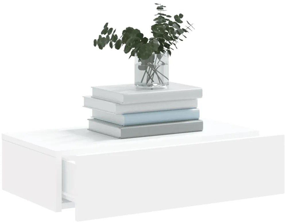 Móvel de TV com luzes LED 60x35x15,5 cm branco