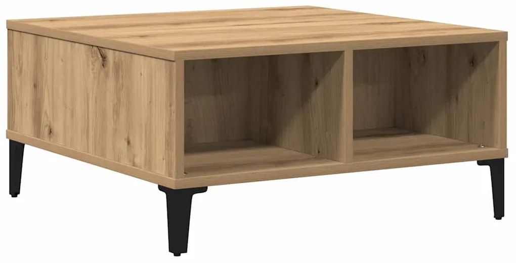 Mesa de Café vidaXL Carvalho Artesanal 60x60x30 cm Madeira de Engenhar