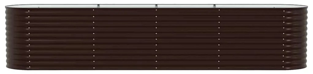 Canteiro Elevado de Jardim Marrom vidaXL 400x80x81 cm em Aço Galvaniza