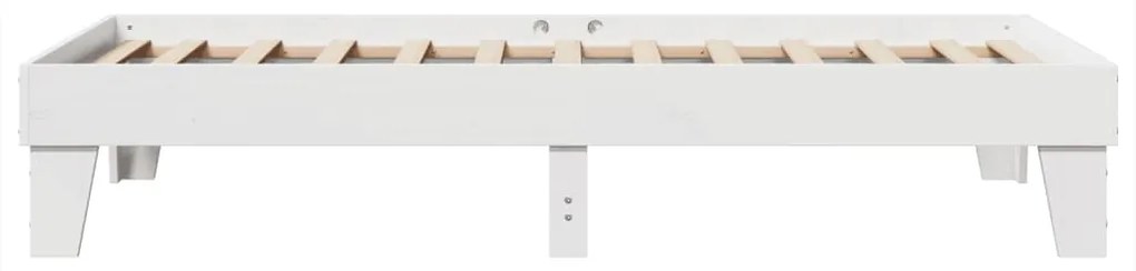 Cama sem colchão 75x190 cm madeira de pinho maciça branco
