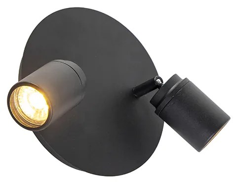 LED Foco moderno inteligente preto incluindo GU10 2-luzes IP44 - Ducha Moderno