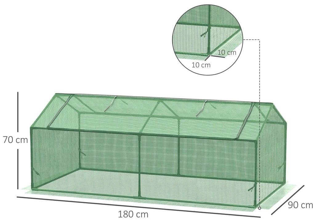 Mini Estufa de Jardim – 180x90x70 cm | Estrutura Metálica e Cobertura