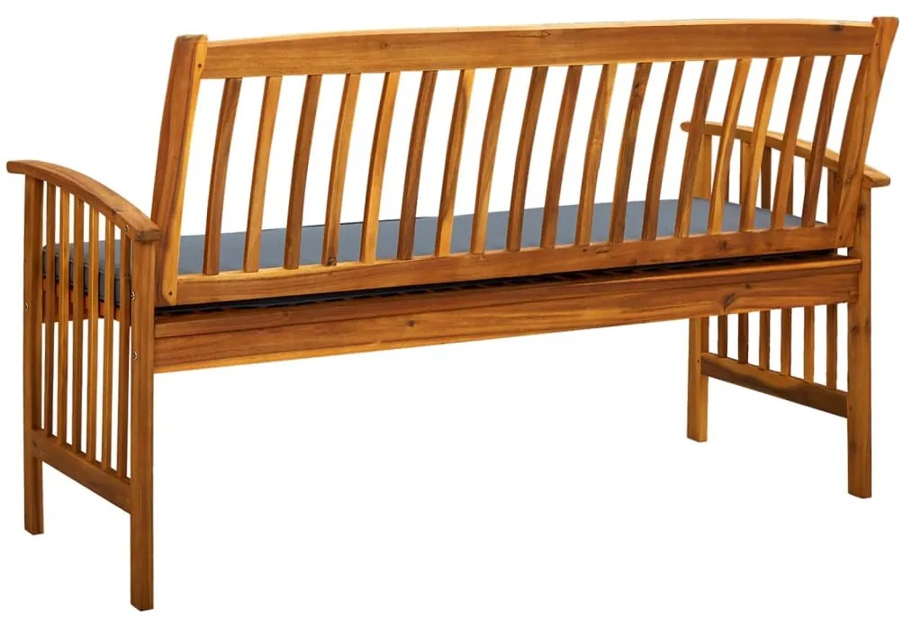 Banco de jardim c/ almofadão 147 cm madeira de acácia maciça