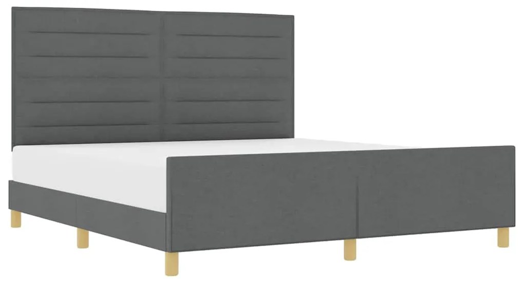 Cama vidaXL Cinza Escuro 180x200 cm Tecido