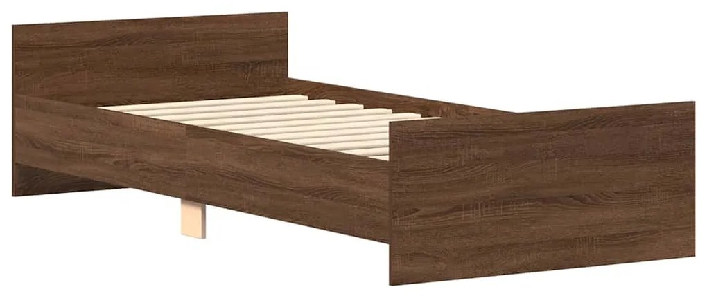 Estrutura cama s/ colchão derivados madeira carvalho castanho
