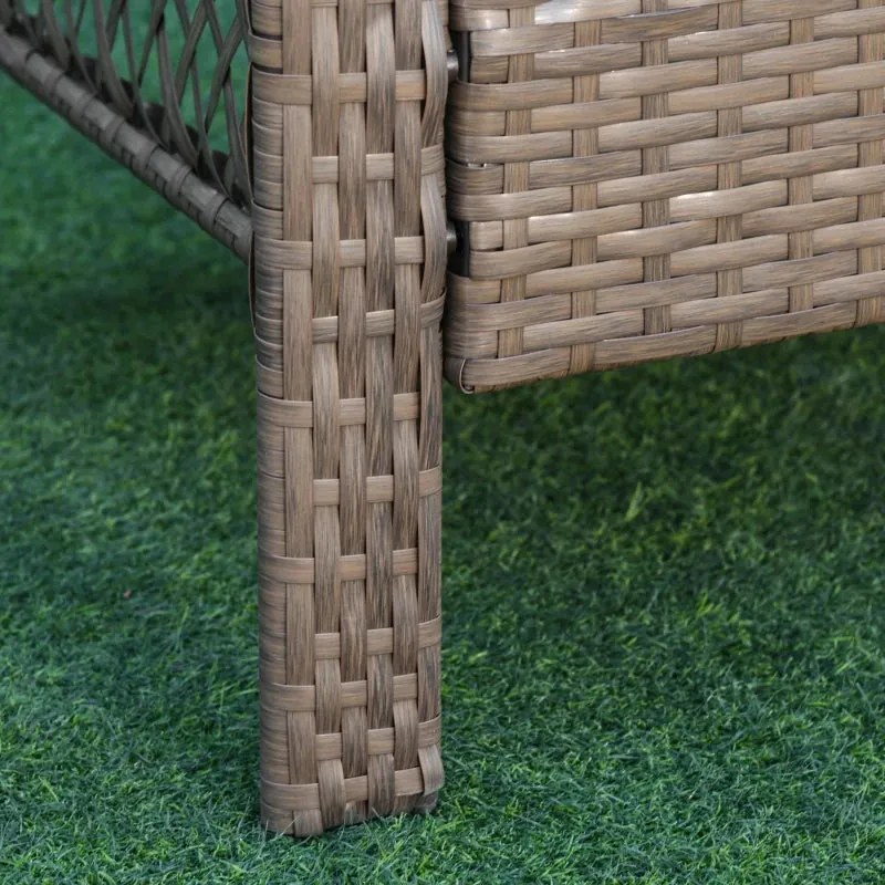 Conjunto Lounge em Vime de 2 Poltronas, 1 Sofá Duplo e 1 Mesa de Centr