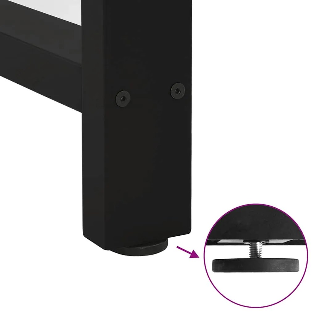 Pés para mesa de jantar pretos 2 peças 50x(72-73) cm aço