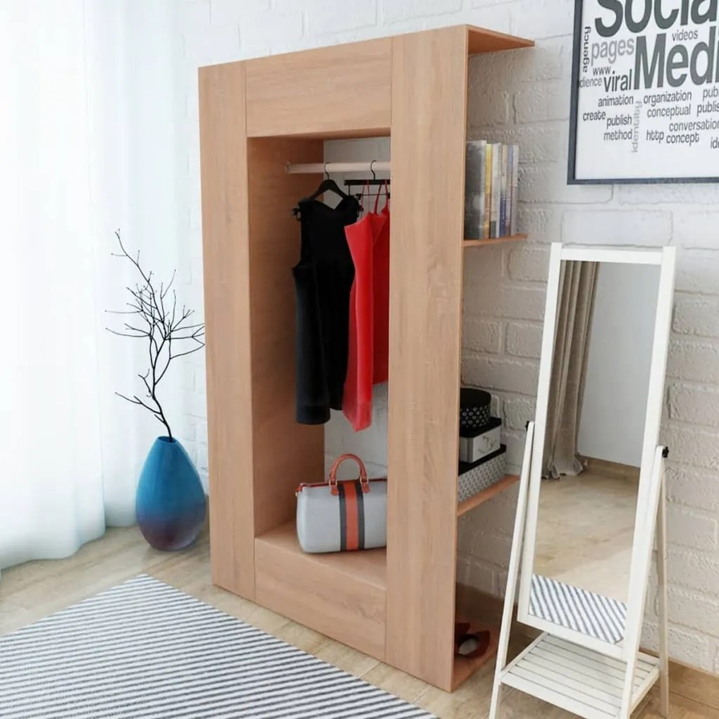 vidaXL Roupeiro 106x36,5x192 cm derivados de madeira bege