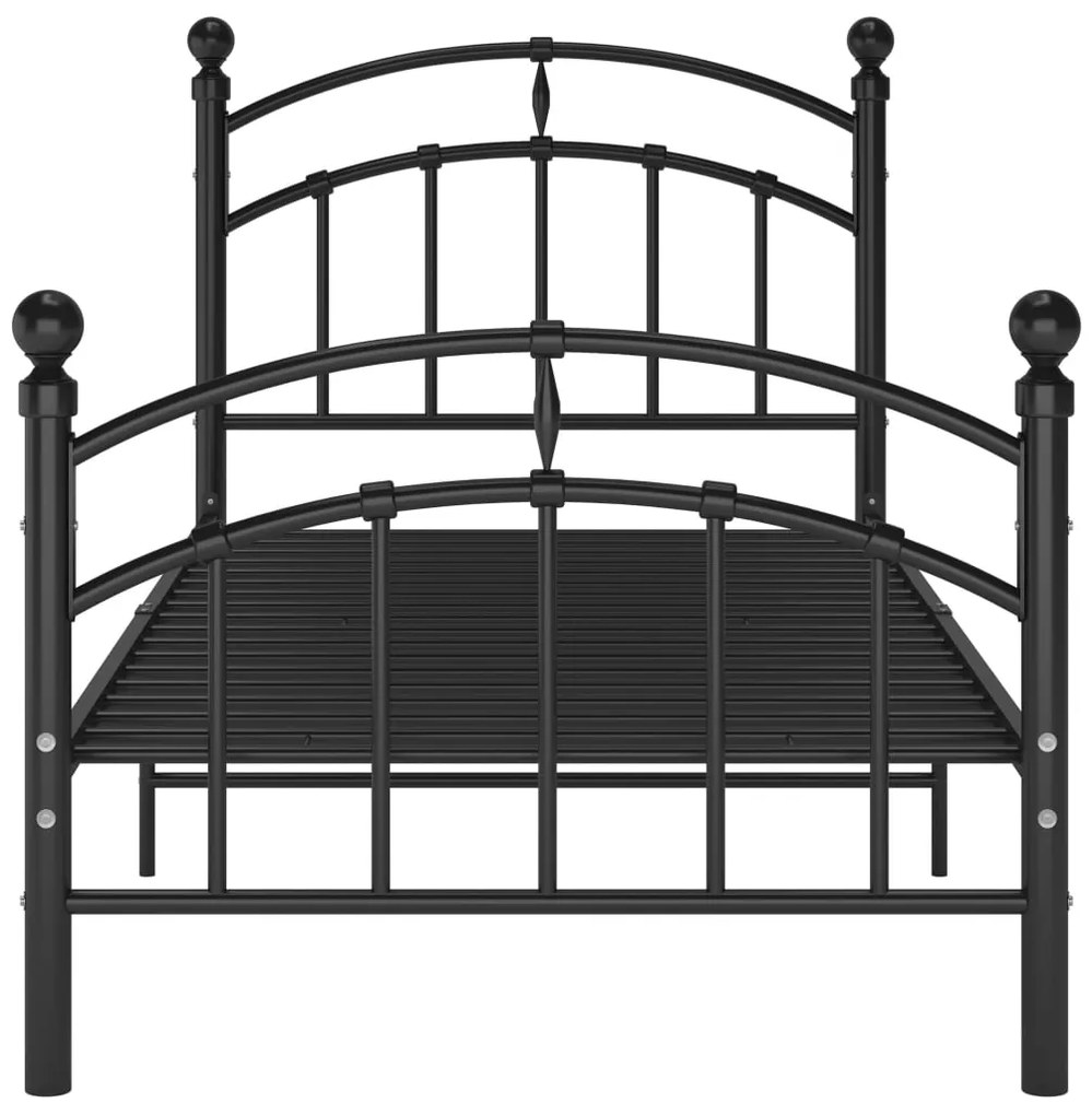 Estrutura de cama 100x200 cm metal preto