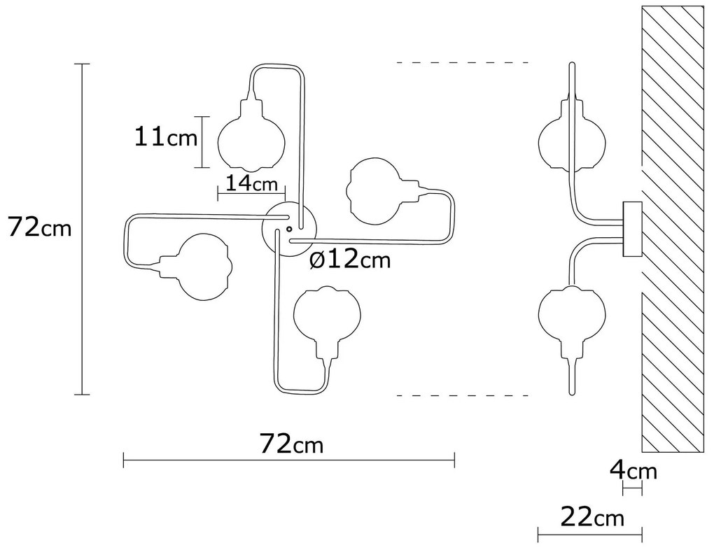 Candeeiro de Teto Anı – Preto – Diâmetro 72 cm