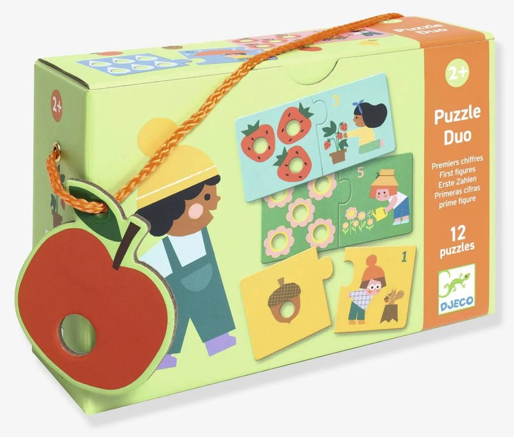 Puzzle Duo primeiros números Djeco verde