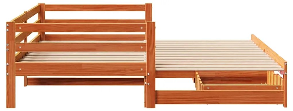 Sofá-cama com gavetão e gavetas 80x200 cm madeira de pinho