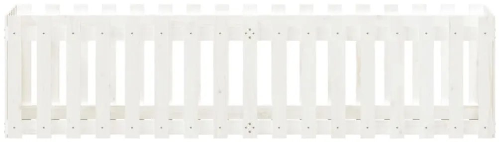Canteiro elevado design cerca 200x50x50 cm pinho maciço branco