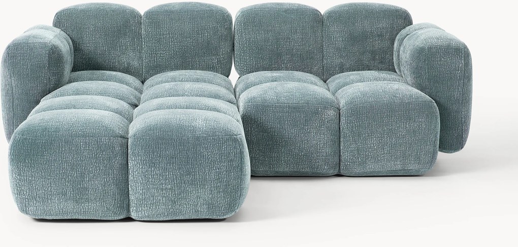 Sofá modular Tayla (3 lugares) com pufe (esquerdo/direito)