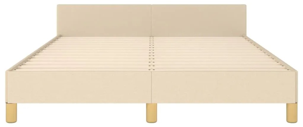 Estrutura de cama sem colchão 140x200 cm tecido cor creme