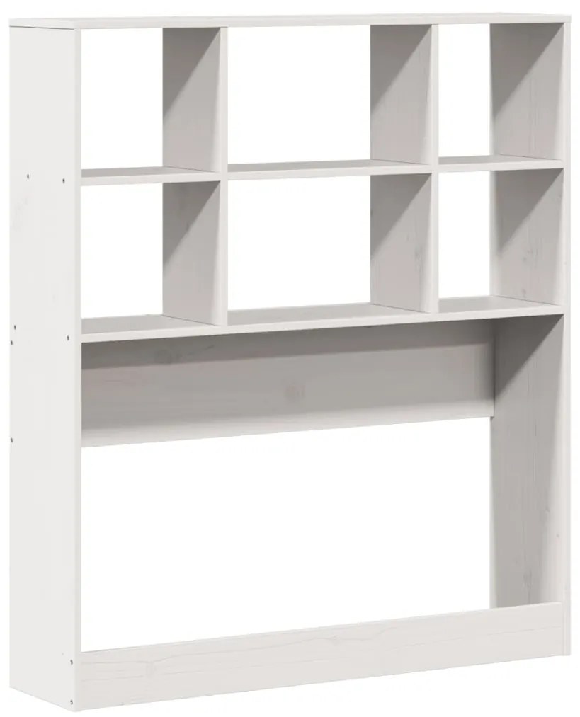 Cama com estante sem colchão 90x190 cm pinho maciço branco