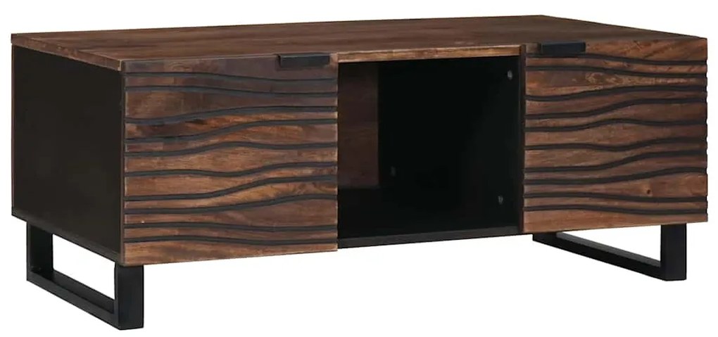 Mesa de Centro - 100x54x40 cm, de madeira maciça e com design legal.