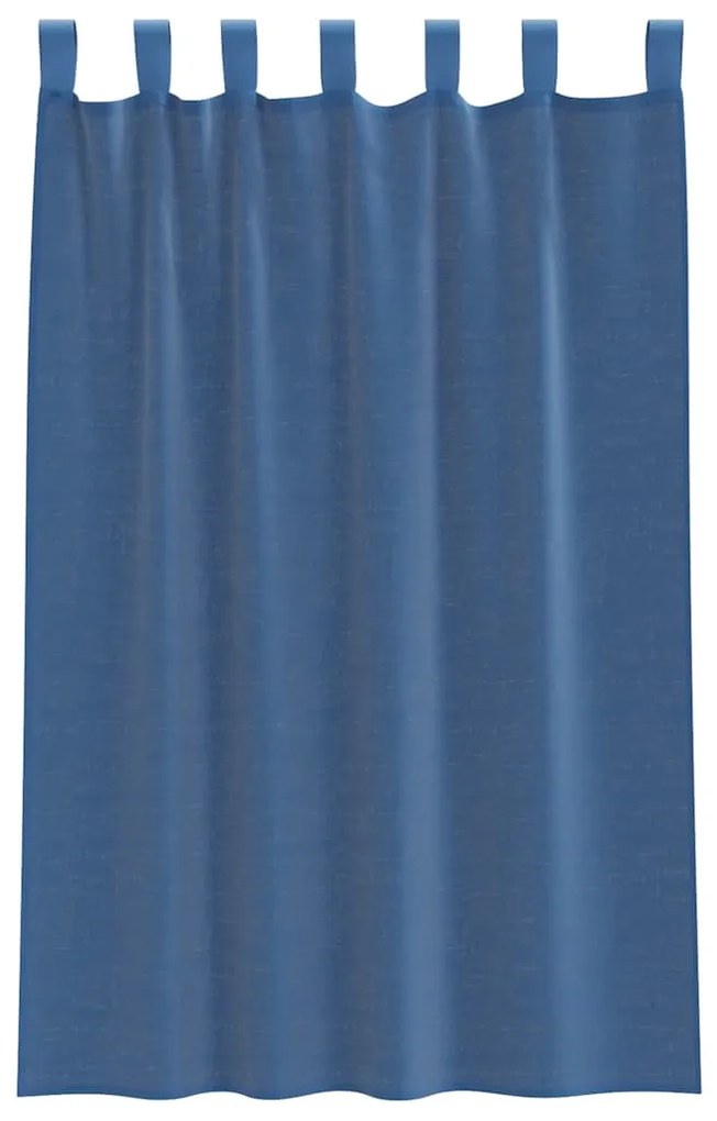 Cortinas de voile com laços 2 pcs azul real 140x175 cm